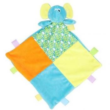 Tapis de Nuit Mumbles Elephant en Noir, Taille Standard, Rattlement Inclus