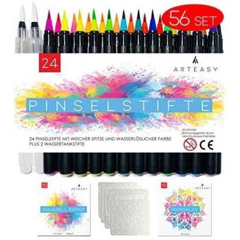 Mandalas & Schablonen Brush Pens – 24 Stifte