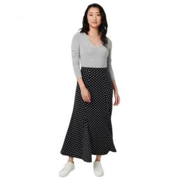 Izabel London Polka‑Dot Maxi Skirt (Blue, Size 12)