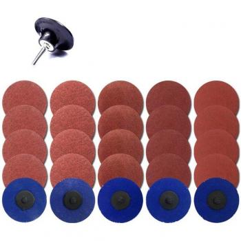 25-Piece 3-Inch Roloc Quick Change Sanding Discs