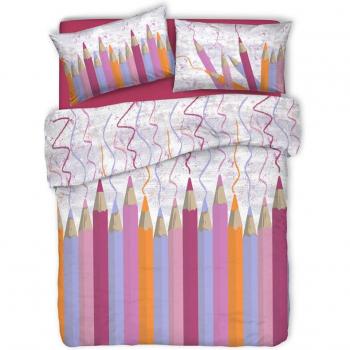 Linee Pensieri Delicati Copripiumino 100% Cotone – Matrimoniale Fucsia