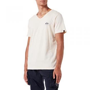 Alpha Industries Herren T-Shirt Basic V-Neck mit kleinem Logo