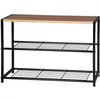 Houten Schuikenkast + Metaalbank, 63 cm, Zwart
