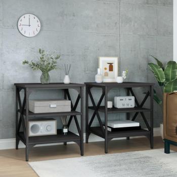 Table d’appoint noire à pieds robustes, dimensions 40×42×50 cm