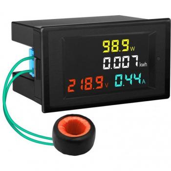 Mesureur digital AM/VM AC 80‑300 V, affichage couleur LCD, TC 100 A (D69‑2049)