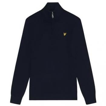 Navy‑Blue Merino‑Pull Lyle & Scott – ¼‑Reißverschluss, Herren XS
