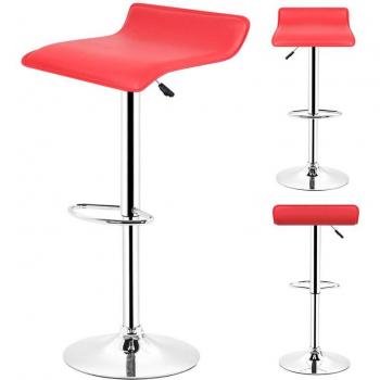 Haloyo Seated Six – Tabouret de cuisine pivotant haute‑réglable, cuir rouge