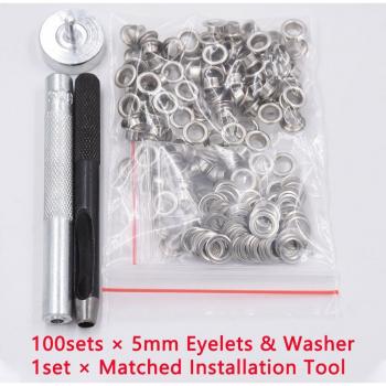 Pack de Herramientas de Instalación – Ojales, Arandelas y Martillo de 100mm‑17m