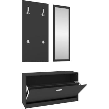 Armoire à Chaussures avec Miroir et Porte-Manteau