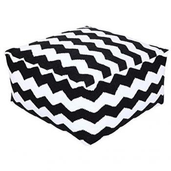 Pouf poire Style Chevron Noir 60x60x30