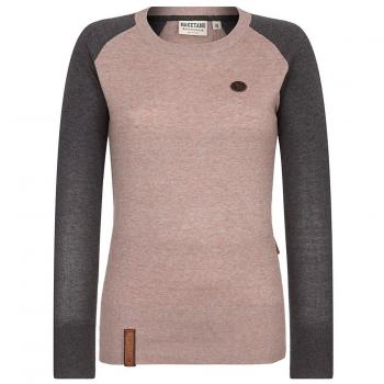 Naketano Frauen Strickmode Hochmutter Elegant Pastell‑Grau Melange XS