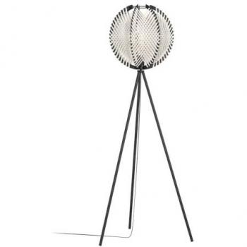 Lampada da terra Waverton, acciaio/tessuto, altezza 143 cm, bianco/nero