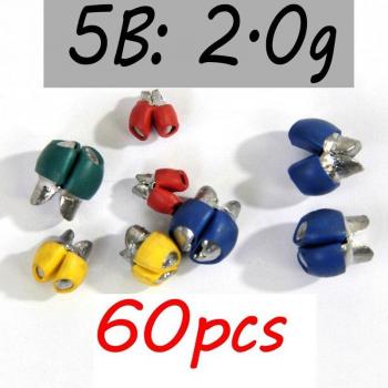 60pcs Reusable Fishing Split Shot Weights (0.5g to 2.5g)