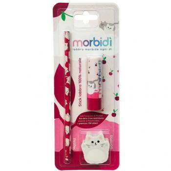 Morbidi' kit disegno amarena stick labbra + matita + gomma da cancellare