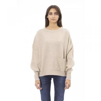 Baldinini Beige Cashmere Blend Sweater with Round Neckline