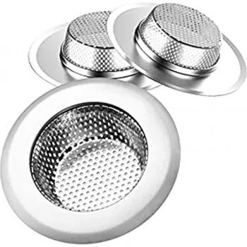 3Pcs Wide Rim Stainless Steel Sink Strainer