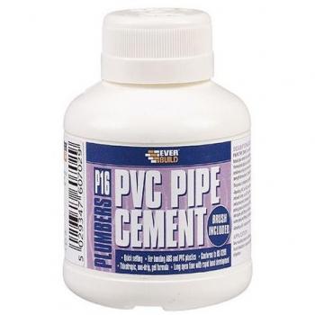 X EVERBUILD 250ML P16 Plumbers PVC Pipe Cement Solvent Weld Glue Adhesive