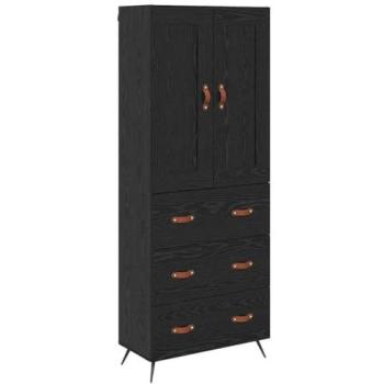VidaXL Premium Black Oak Highboard – 69.5×34×180 cm Engineered Panel