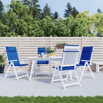 Cuscini Sedia con Schienale Alto 4 pz Blu Reale Tessuto Oxford Comodi