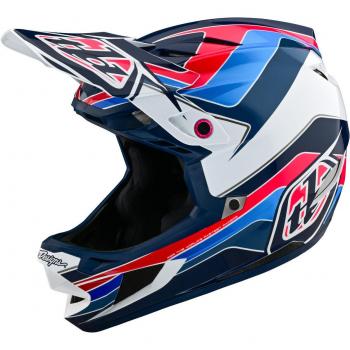 Casque de descente MIPS polyacrylite Troy Lee Design M – Blanc/rouge/bleu