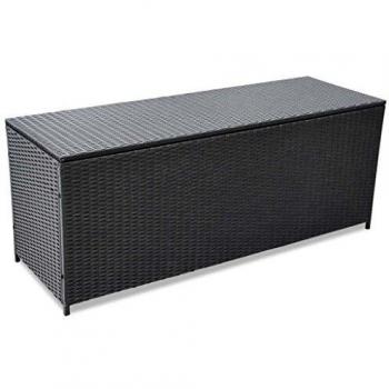 VidaXL Baule da Giardino Nero 150x50x60 cm in Polyrattan