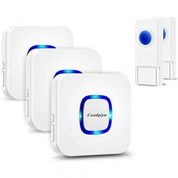 AeroChime 1000 ft Wireless Bell System – Waterproof Remotes, 3 Plug‑In Receivers, Batteryless Receiver