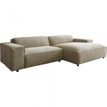 Ecksofa Tenso 280 x 165 cm Chenille Beige Recamiere rechts