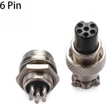 12mm GX12 Aviation Connector Pair, Metal Socket Plug, Male & Female, 2/3/4/5/6 Pins