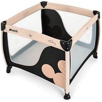 Hauck / Lit Parapluie Play N Relax SQ / inclus matelas et sac de transport / 120 x 60 cm / dès la naissance / portable et pliable, Mickey Classic (Noir Beige)