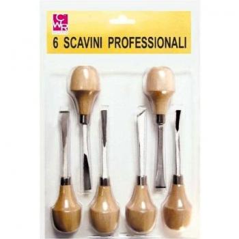 SCAVINI PROFESSIONALI CON MANICO IN LEGNO