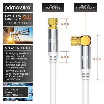 Primewire HDTV SAT Koax Kabel, gewinkelt, 10m