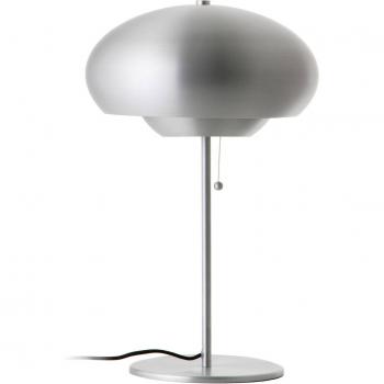 Lampe à poser Frandsen Champ, métal brossé, hauteur 50 cm, argent, blanc