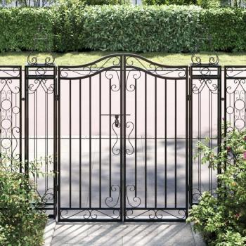 Wrought Iron Garden Gate Black 121x8x120 cm vidaXL