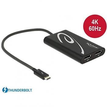 Delock Monitoradapter Thunderbolt 3 zu 2xDP-Buchse 4K 60Hz