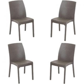Sedia da Esterno Bica Rattan Polipropilene – Set Quartetto