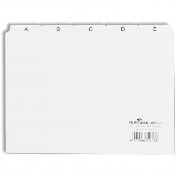 PVC A5 Filing Cards – Pack of 52 White Pages with Alphabet Tabs