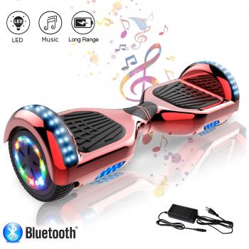 Hoverboard 6.5 Pouces avec Roues Flash LED Multicolores, 700W, Bluetooth, Auto-équilibrage