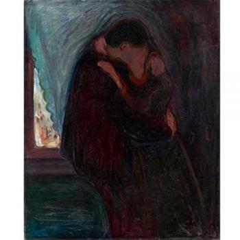 Falso D'Autore: Stampa di Edvard Munch Il Bacio 100x81cm – Su Tela Niik