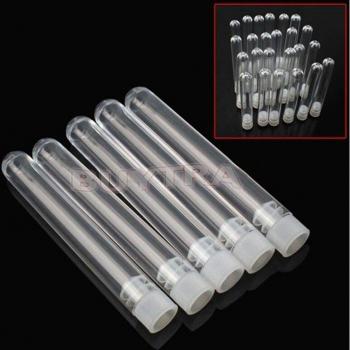 20 PCS Clear Plastic Test Tubes for Chemistry 12x75mm