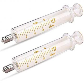 Pack double seringue Luer Lock 20 ml, verre, sans aiguille – translucide