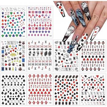 Stickers Graffiques Poker pour Ongles