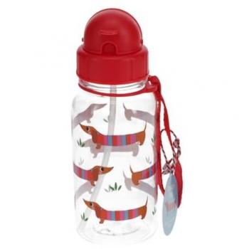 Rex London Kids Drinkfles met rietje, Chien Saucisse