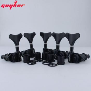 Máquina de afinación GUYKER, cabezales cromados, engranaje abierto, color negro para instrumentos de cuerda