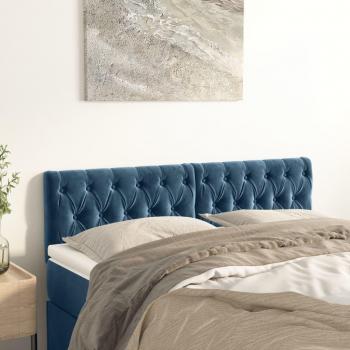 Testiere 2 pz Blu Scuro 72x7x78/88 cm in Velluto vidaXL