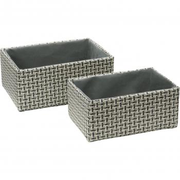 Silva Grey Rectangular Fabric Storage Baskets, Set of 2