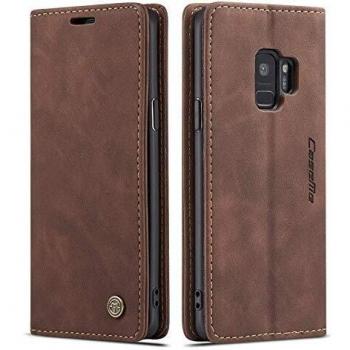 QLTYPRI Retro‑Handytasche für Samsung Galaxy S9 Plus – Kaffee Braun, Kartenfach
