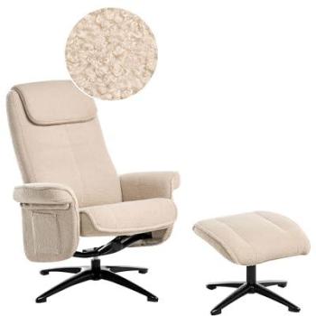 Fauteuil Inclinable Geras en Bouclé Beige