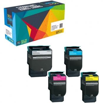 Cartuchos de Tóner Compatibles Do it Wiser para Lexmark C540 C543 C544 C546 X543 X544 X546 X548 (4 Pack)