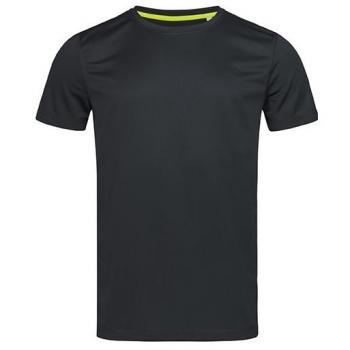 Stedman Active 140 Sport T-Shirt Herren Crew Neck Schwarz Größe S