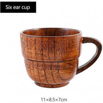 Tasse à café en bois avec soucoupe